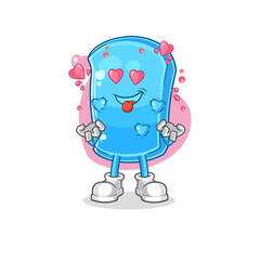 ski board fallin love vector. cartoon character