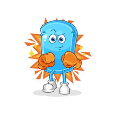 ski board boxer character. cartoon mascot vector