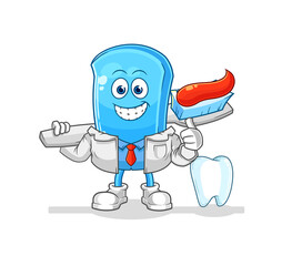 ski board dentist illustration. character vector