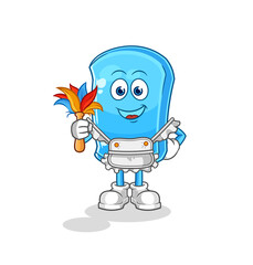 ski board maid mascot. cartoon vector