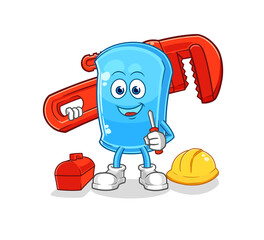 ski board plumber cartoon. cartoon mascot vector