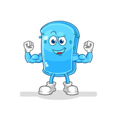 ski board muscular cartoon. cartoon mascot vector