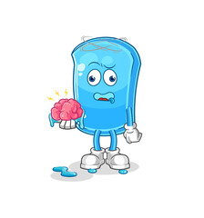 ski board no brain vector. cartoon character