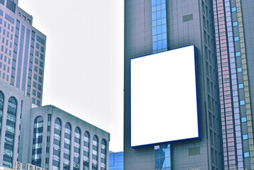 Outdoor billboard advertisement mock-up background of buildings in big cities, 도시의 건물옥외 전광판광고 목업배경