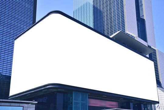 Outdoor billboard advertisement mock-up background of buildings in big cities, 도시의 건물옥외 전광판광고 목업배경