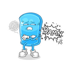 ski board very pissed off illustration. character vector