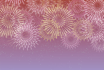 花火　夏祭り　夜空　背景