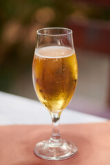 glass of apple juice on the table