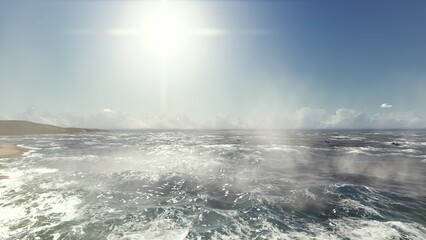 Fototapeta premium Seaside view. 3D rendering. 3D illustration.