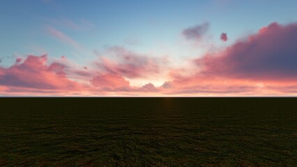 Blue sky and cloud. 3D illustration. 3D rendering.