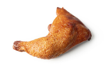 Chicken leg smoked isolated on white background