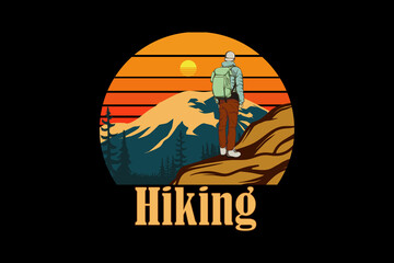 Hiking retro vintage landscape