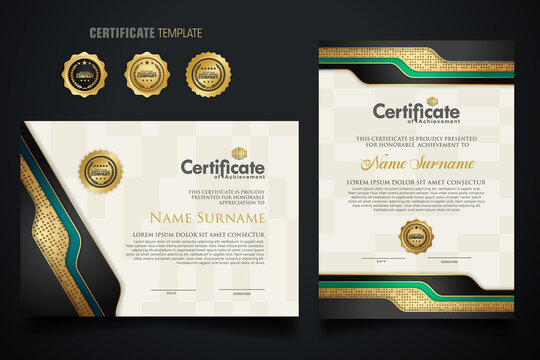 certificate template with Luxury realistic texture pattern,diploma and vector Luxury premium badges design. New Collections