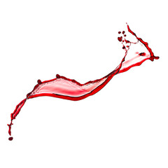 Isolated Red wine splash on white background.