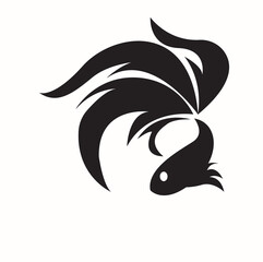 abstract betta fish with leaf logo symbol icon