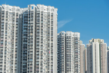 Obraz na płótnie Canvas Exterior of high rise residential building of public estate in Hong Kong city