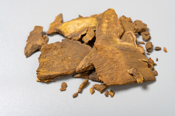 angle view herb JiuDaHuang or Rhei Radix et Rhizoma or Wine Processed Rhubarb Tangute Rhubarb