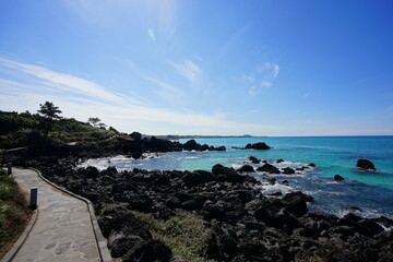wonderful rock coast and walkway