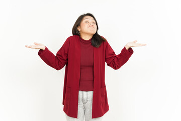 Doubt Confused Gesture Of Beautiful Asian Woman Isolated On White Background