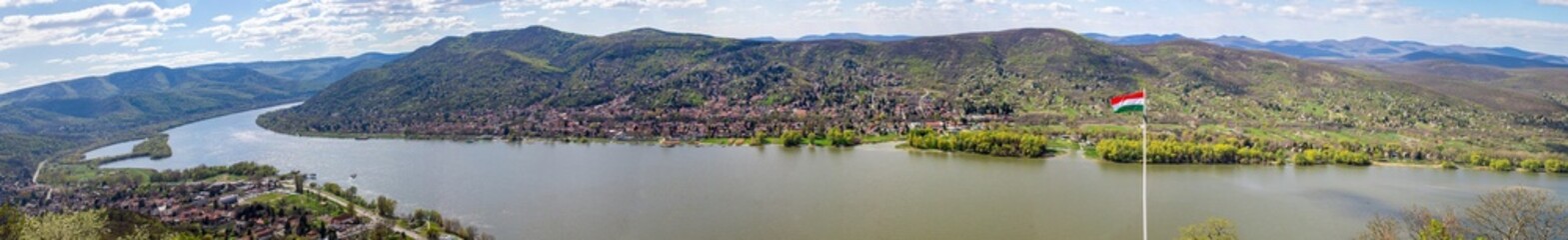 Fototapeta na wymiar Landscape with the Danube seen from Visegrad - Hungary