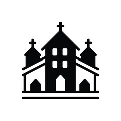 Black solid icon for church