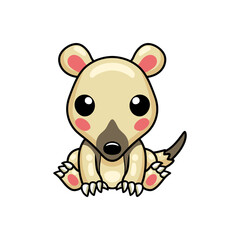 Cute little tamandua cartoon sitting