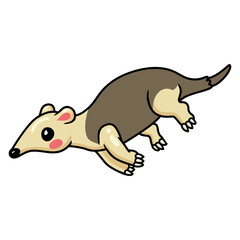 Cute little tamandua cartoon running