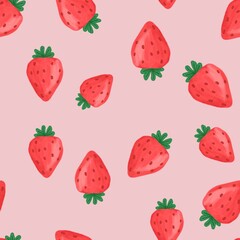 seamless pattern with strawberries