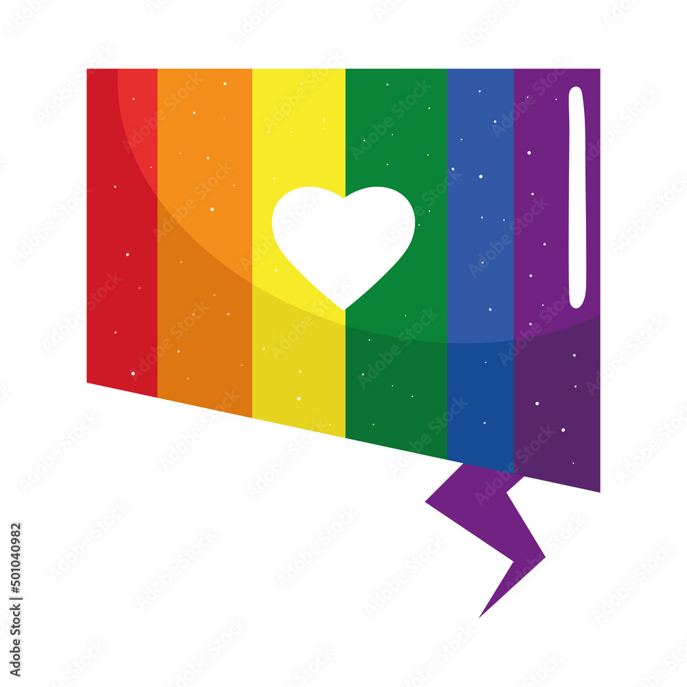 Poster lgtbi flag in speech bubble