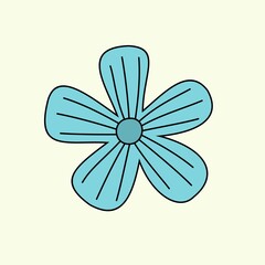Flower color icon with outline vector design 