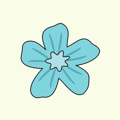 Flower color icon with outline vector design 