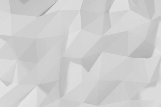 3d render of abstract white geometric background.