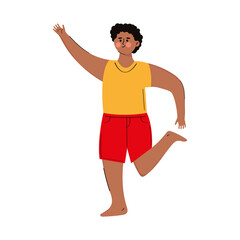 man running wearing swimsuit