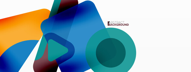 Line, triangle, square and circle primitive composition. Vector geometric minimal abstract background for wallpaper, banner, background, landing page