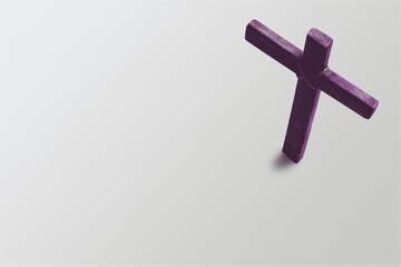 Wooden Christian Cross. Concept  Holy Week, Palm Sunday and Good Friday.