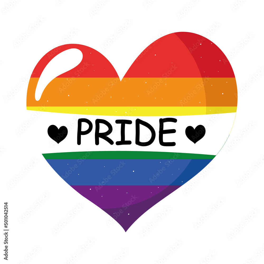 Canvas Prints pride word in lgtbi heart