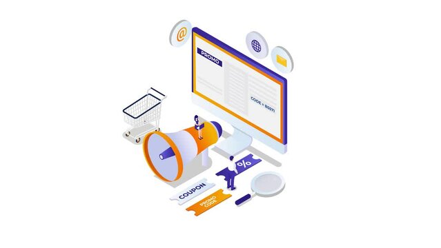 Two people gets coupon code while shopping online
