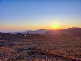 sunrise in the desert