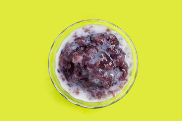 Thai black sticky rice with taro pudding