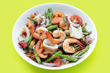 Thai spicy salad with seafood