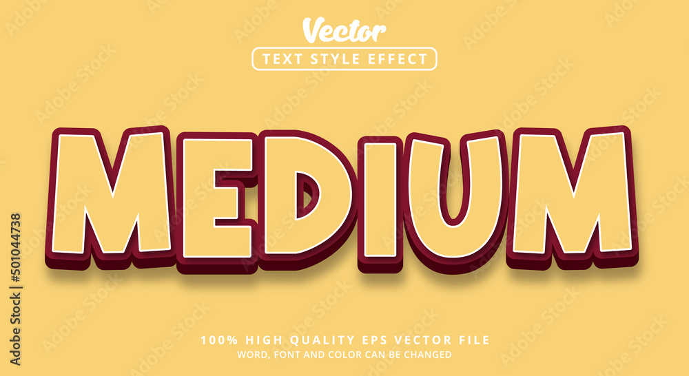 Poster editable text effect, medium text with layered style and modern style