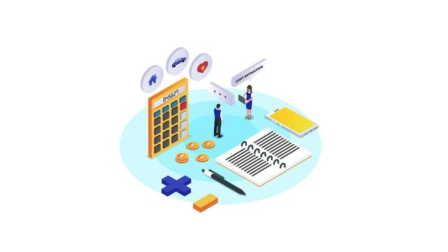 Insurance agent discussing about cost estimation