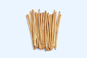 Bread sticks on white background