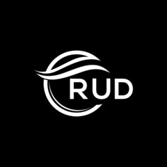 RUD letter logo design on black background. RUD  creative initials letter logo concept. RUD letter design.