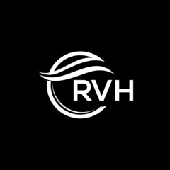 RVH letter logo design on black background. RVH  creative initials letter logo concept. RVH letter design.