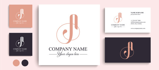A letter monogram. Elegant luxury A logo. Calligraphic style. Vector design. Luxurious linear creative monogram.