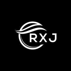 RXJ letter logo design on black background. RXJ creative initials letter logo concept. RXJ letter design. 