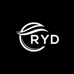 RYD letter logo design on black background. RYD  creative initials letter logo concept. RYD letter design.