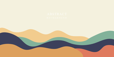 Landscape abstract creative background in minimal trendy style, Abstract mountain landscape poster background for Presentation design. architecture abstract, background shapes, illustration, vector