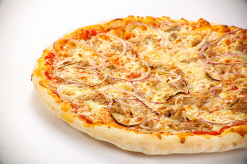 Pizza with meat and onion